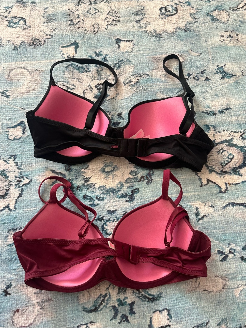 NWOT PINK by Victoria’s Secret Women’s T-Shirt Bras — Black and Burgundy Size 34 - Picture 4 of 4